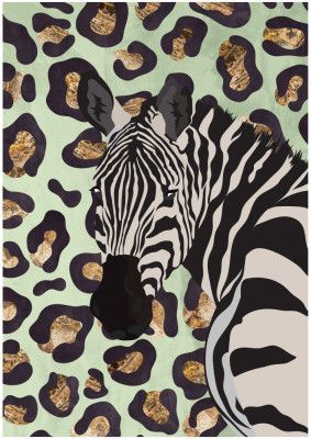 Leopard Print Zebra Green