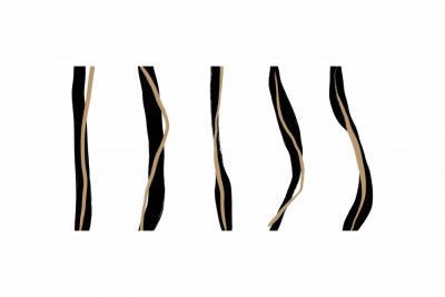 Black And Beige Wavy Lines On A White Background