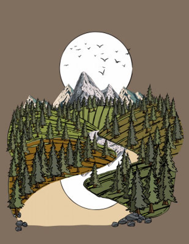 Mountain under the Moon