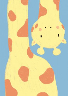 Cute Cartoon Giraffe with a Long Neck