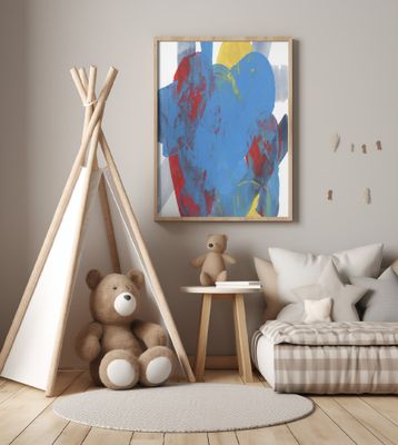 Abstract Blue Red Yellow Shapes 3