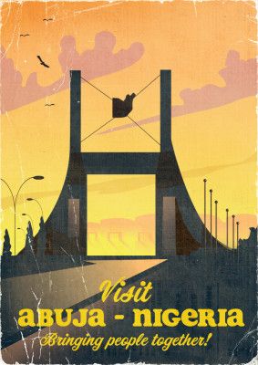 Abuja Nigeria Vintage Travel Poster