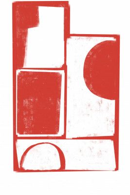 Red Geometric Balance