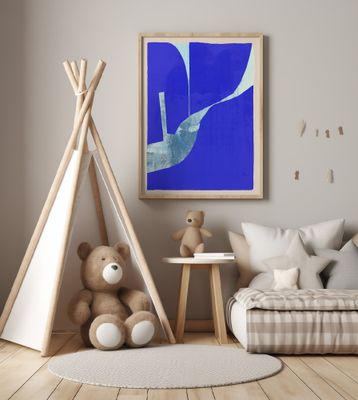 Blue Background With A Dynamic White Curve