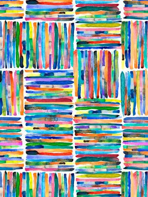 Watercolor Colorful Handpainted Stripes