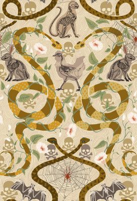 Gothic cottage warm earthy pattern