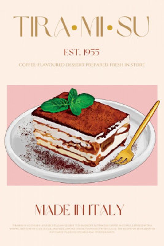 Classic Italian Tiramisu Print