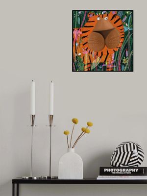 Cute Tiger Peeking Out of the Jungle by Artist Carla Daly