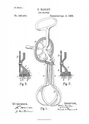 Egg Beater Patent 1888