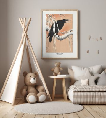 Crow On Snowy Branch