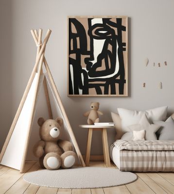 Geometric Shapes Against A Tan And White Background