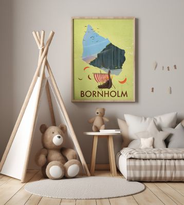 Bornholm Denmark Vintage Travel Poster