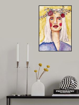 Lady with flower wreath