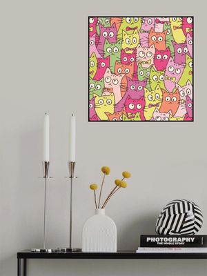 Crazy Cats - Pink and Green - Pattern