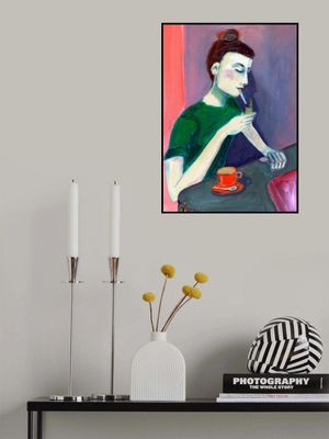 Lady lighting cigarette