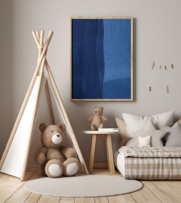 Blue Texture Flowing Vertical Lines