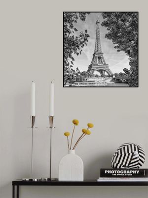 PARIS Eiffel Tower &amp; River Seine - Monochrome