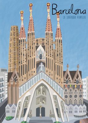 The Sagrada Familia, Barcelona by Artist Carla Daly