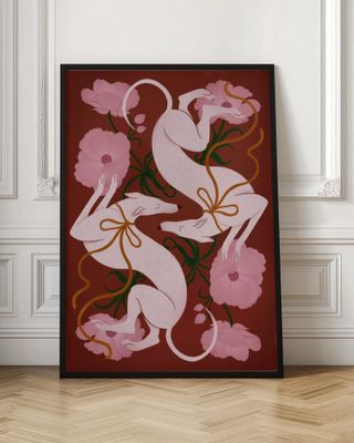 Elegant Greyhounds and Flowers