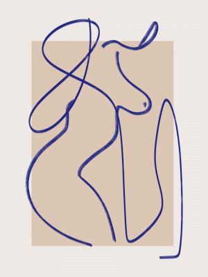 Abstract Blue Line Art 2