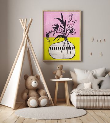 Pink and yellow minimalist bouquet