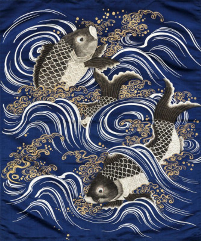 Carp In Waves During Meij Period