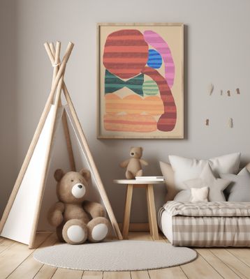 Layered Colorful Shapes And Stripes