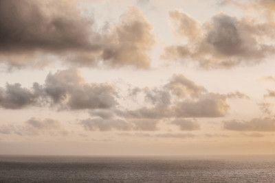 Candy Cotton  Clouds Beige Over the Ocean