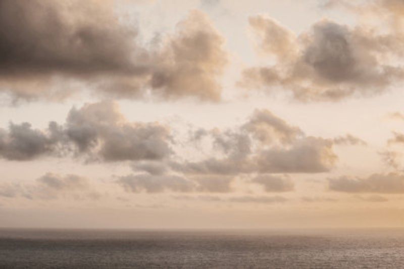 Candy Cotton  Clouds Beige Over the Ocean