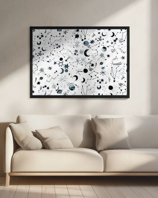 Galaxy Planets Moon White