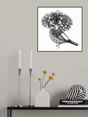 Wildlife Poster - Bird in flowers