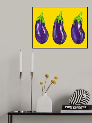 Aubergines On Yellow