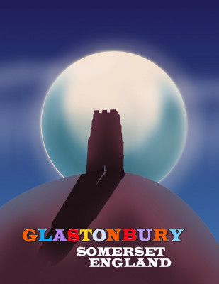 Glastonbury Tor Travel Poster