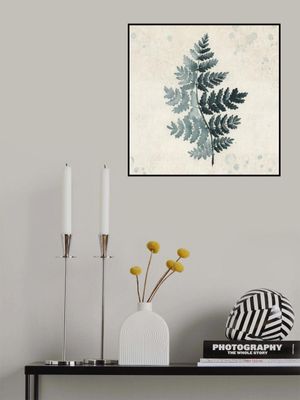 Teal watercolor fern 2