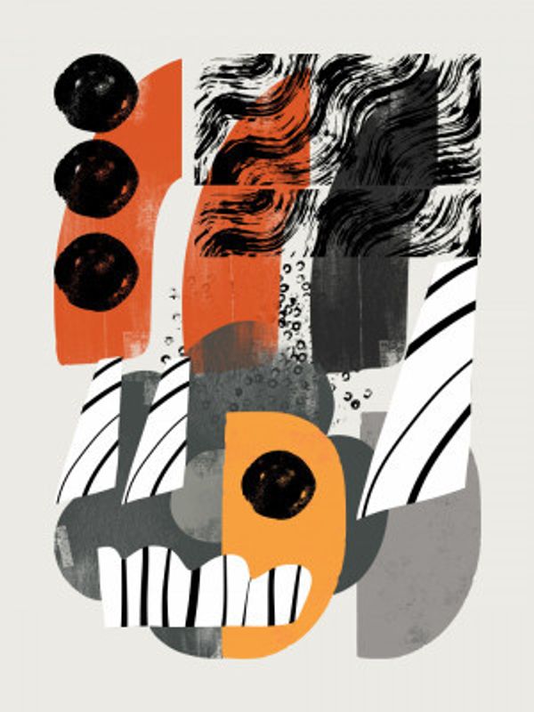 Abstract Shape Collage In Black