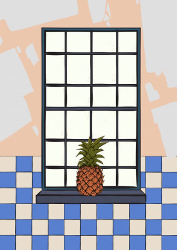 Stylized Pineapple Illustration