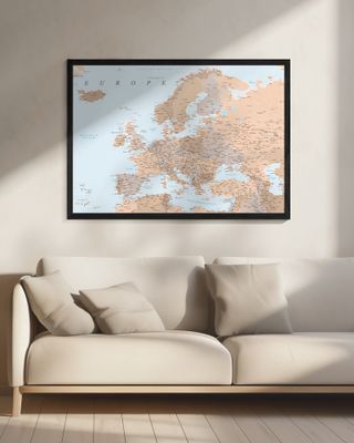 Neutral detailed map of Europe