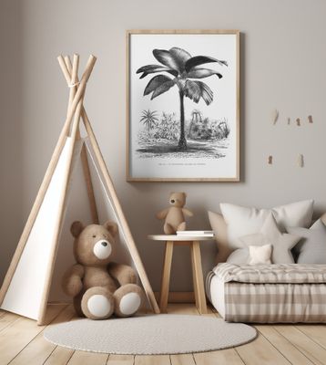 Vintage Palm Tree Drawing Iii