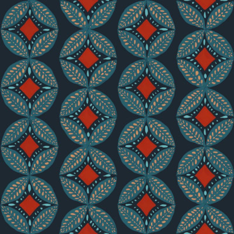 Geometric Leaves Modern Medallion Mosaic