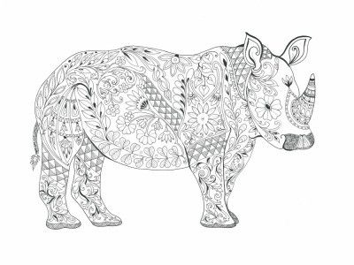Floral Rhino Design