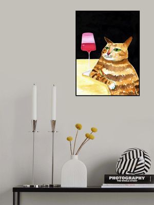 Cat Friday Night Drinks Wine Funny Cat Humour