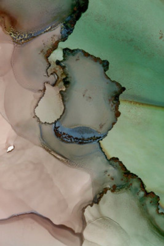 Organic Shapes in Earthy Greens and Browns