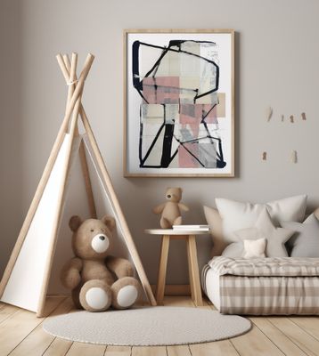 Line Art Patchwork Print No2