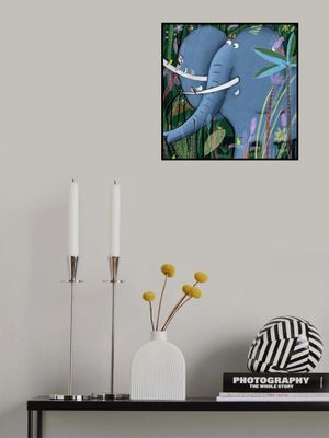 Large Elephant Peeks Out of the Jungle by Artist Carla Daly