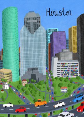 Downtown, Houston, Texas by Artist Carla daly