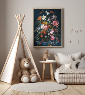 Vase With Flowers - the On Blue Edition