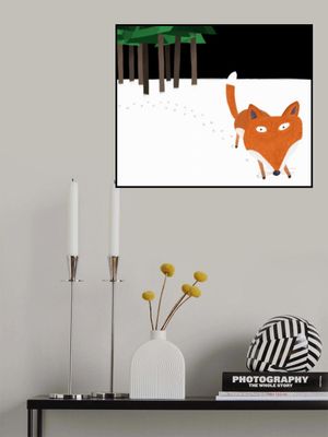 Little Red Fox Running in the Snow by Artist Carla Daly