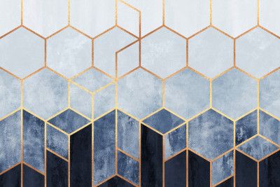 Soft Blue Hexagons