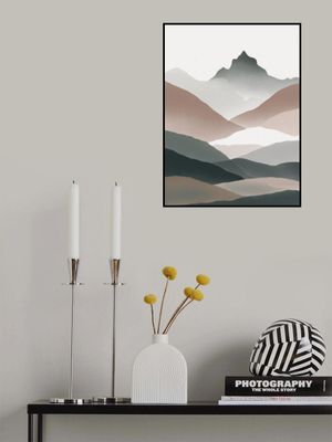 Layered Mountains In Soft Earthy Tones