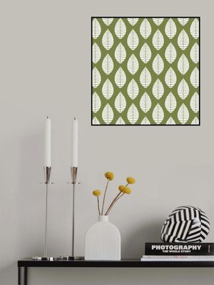 White on Green Leaves Pattern